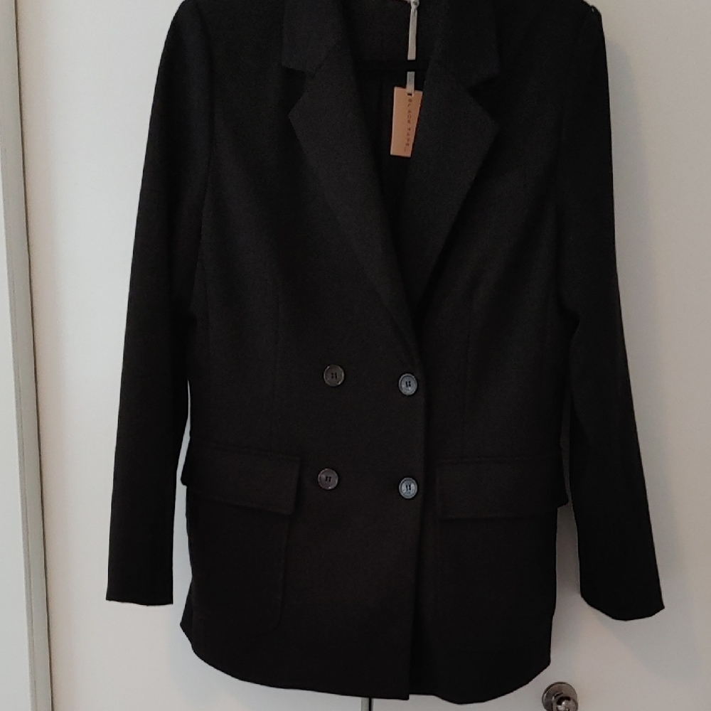 Black Tape_ Women's Black Double-Breasted Blazer